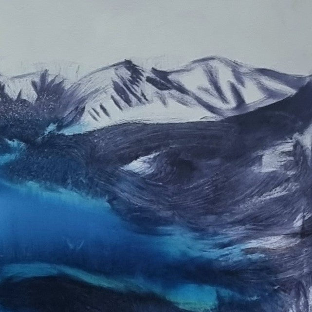 mountain lake painting